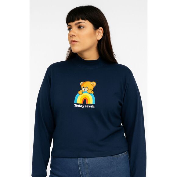 Teddy Fresh Tops - Teddy Fresh Blue Teddy Graphic Sweatshirt Top  Women's Size XL